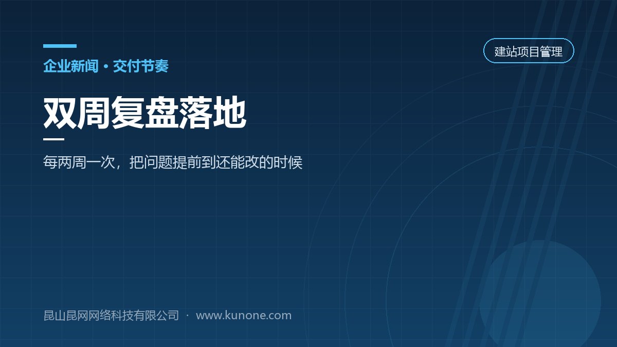 昆网科技企业网站建设项目双周复盘会议现场